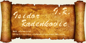 Isidor Radenković vizit kartica